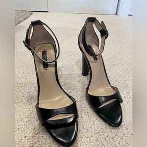 Zara leather two strap heeled sandal size 8